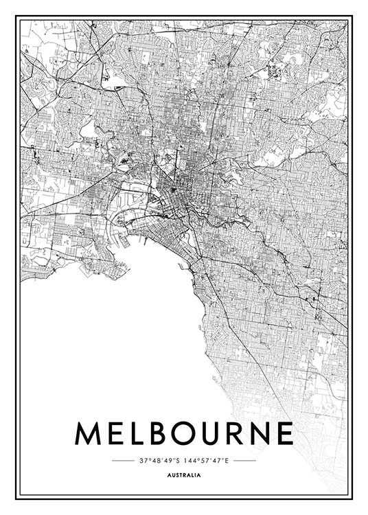 Melbourne Poster / Bianco e nero  presso Desenio AB (2054)