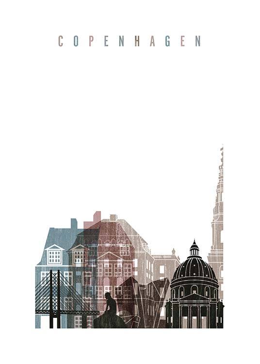 Copenhagen Skyline Poster / Mappe e città presso Desenio AB (2141)