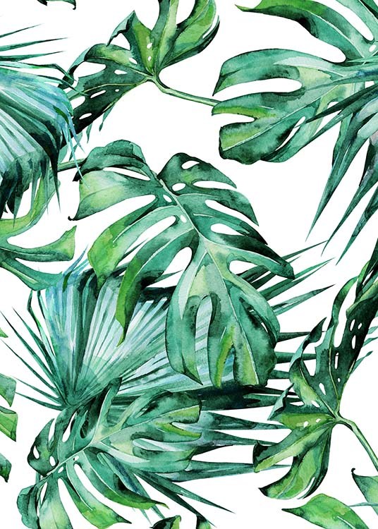 Tropical Leaves Pattern Poster