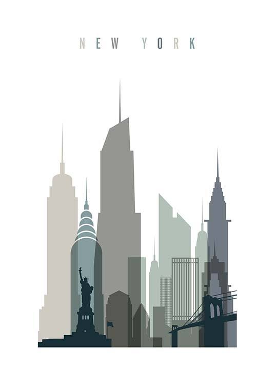 New York Skyline Poster / Mappe e città presso Desenio AB (2351)