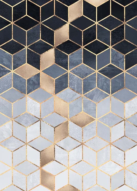 Gradient Cubes Poster