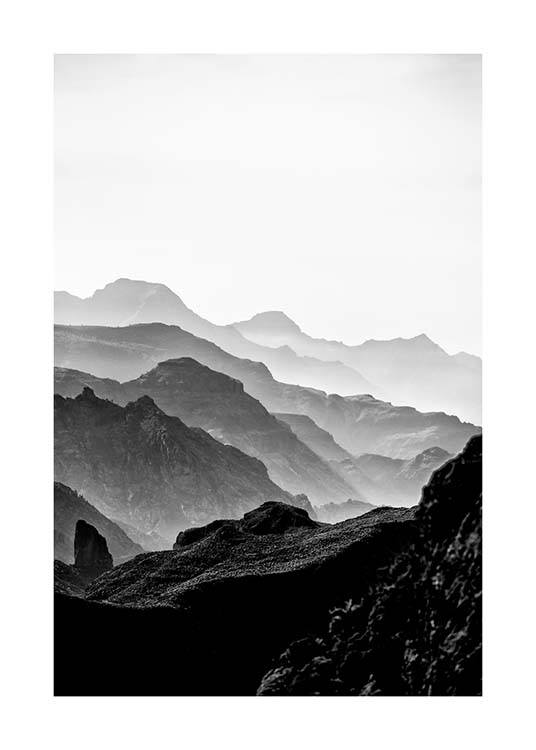 Black Rocky Mountains Poster