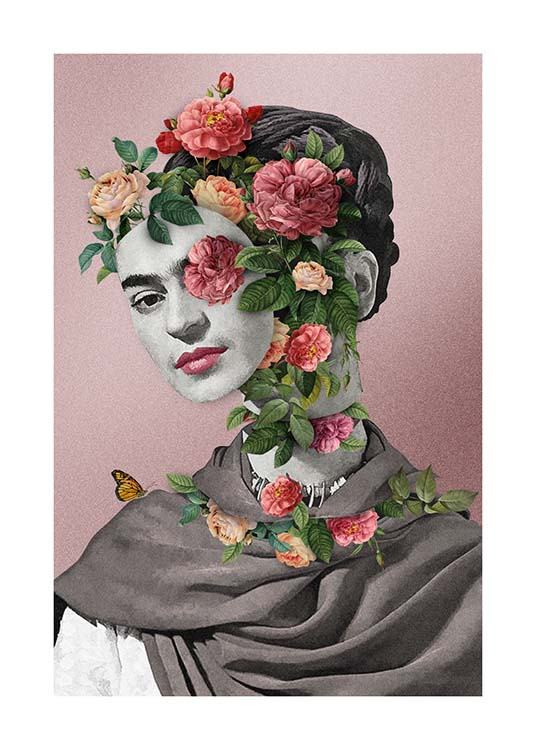 Frida Floral 2 Poster / Arte presso Desenio AB (3457)