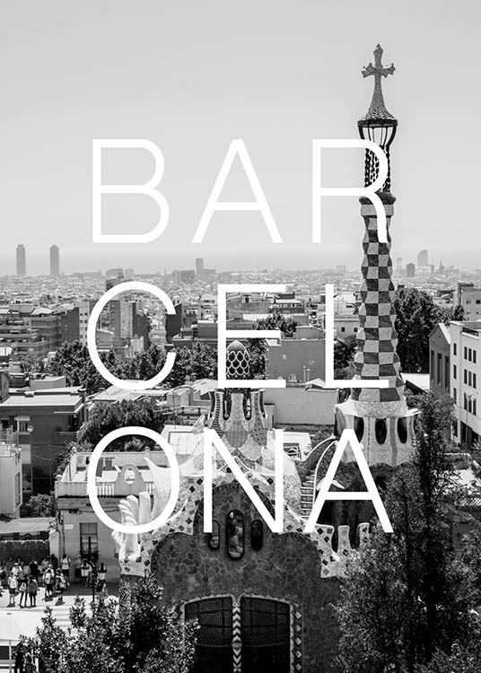 Barcelona B&W Poster / Bianco e nero  presso Desenio AB (3847)