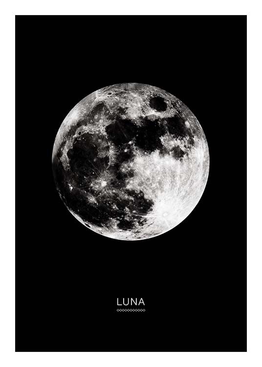 Moon In Black Poster / Quadri per bambini presso Desenio AB (3865)