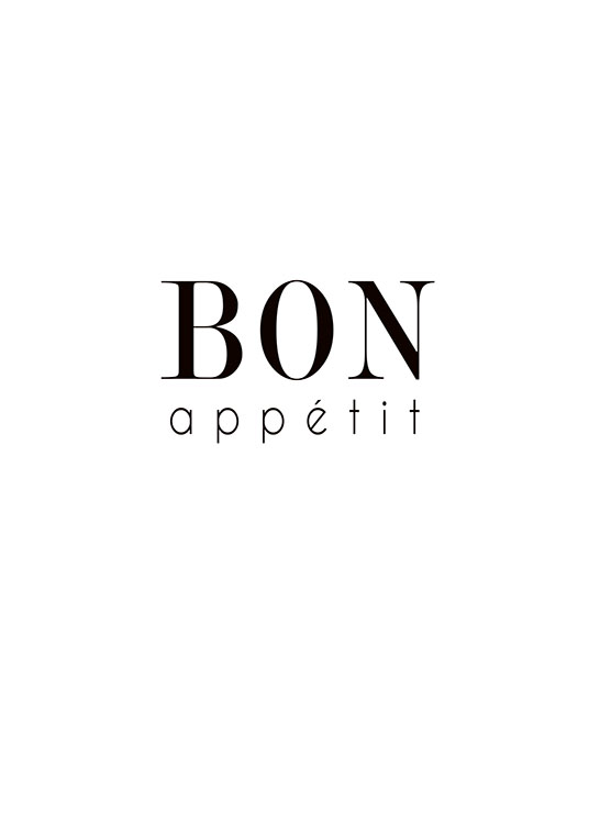 Bon Appetit Text Poster / Testi e citazioni presso Desenio AB (7839)