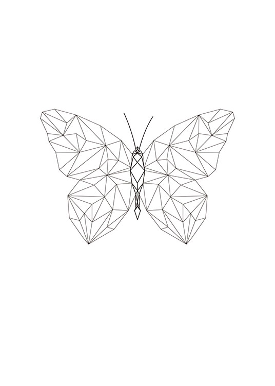 Geometric Butterfly Poster