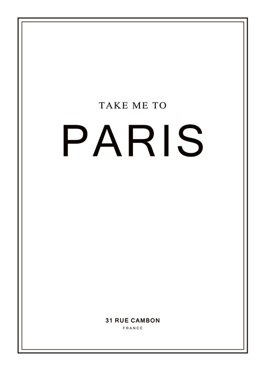 Take Me To Paris Poster / Testi e citazioni presso Desenio AB (7983)