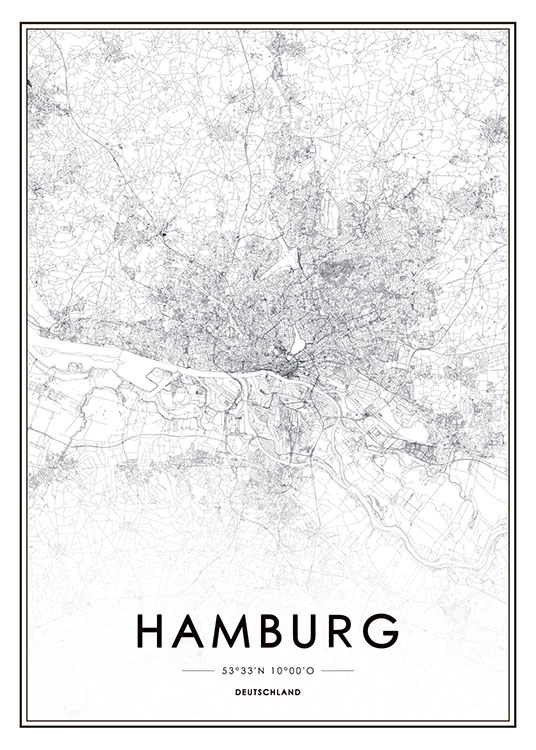 Hamburg Poster / Mappe e città presso Desenio AB (8277)