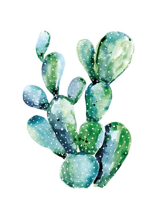 Watercolor Cactus Poster