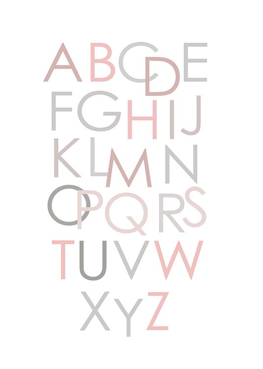 Alphabet Pink Eng Poster