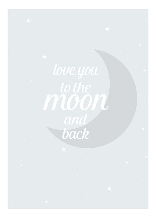 Moon And Back Blue Poster