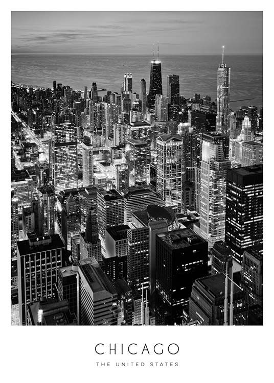 Chicago Poster / Bianco e nero  presso Desenio AB (8923)