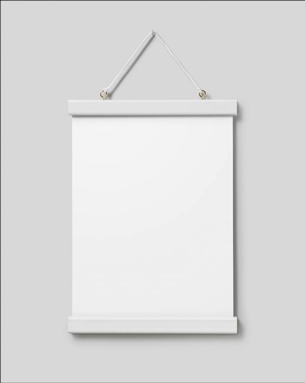  - Gancio per poster bianco con magnete, 22 cm