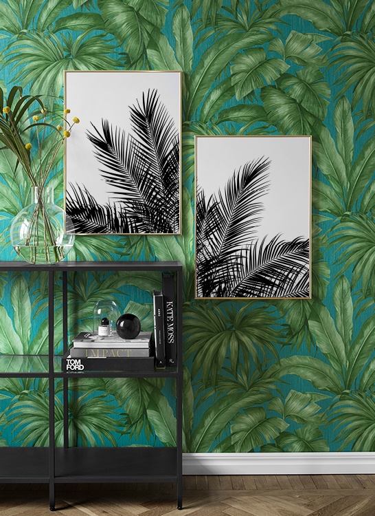 papel y cuadros de palmeras